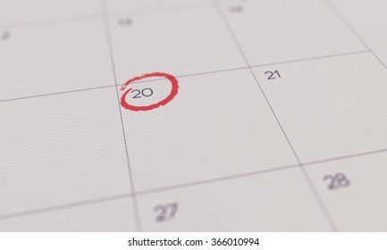 Calendar Mark 20th Day 