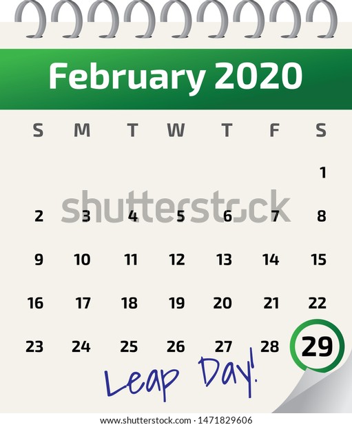Calendar Month February 2020 Next Leap Stock Illustration 1471829606