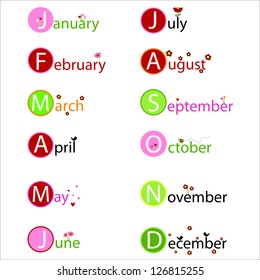 Calendar Months With Style - Nature