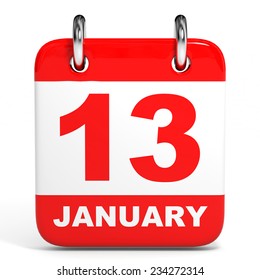 Calendar On White Background 13 January Stock Illustration 234272314 ...