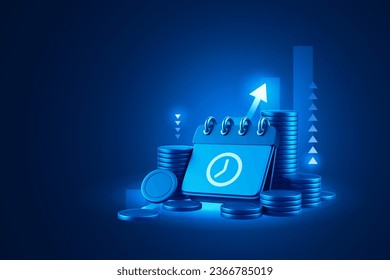 Calendar payment time money business concept date tax credit plan 3d growth economy schedule finance background of bank financial management success investment agenda reminder wealth account savings. - Powered by Shutterstock