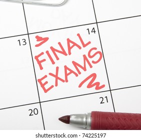 Calendar Reminder, Final Exams