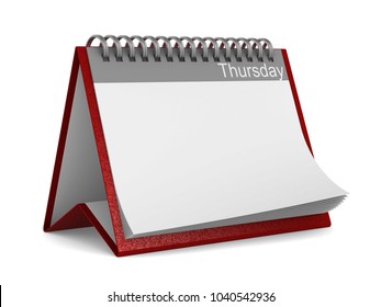 Render Empty Calendar Isolated On White Stock Illustration 113381224