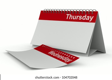 Calendar For Thursday On White Background. Isolated 3D Image