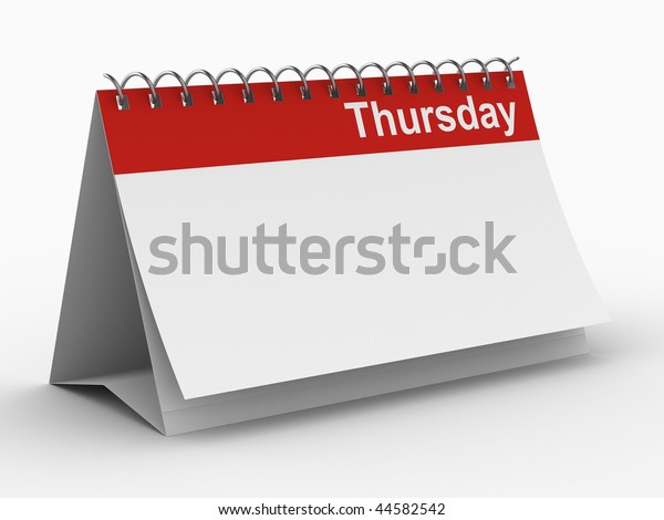 Calendar Thursday On White Background Isolated Stock Illustration 44582542