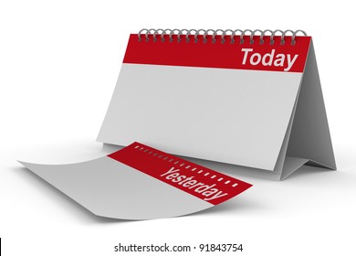 Calendar For Today On White Background. Isolated 3D Image