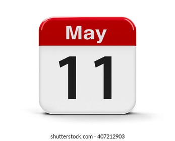 Calendar web button - The Eleventh of May, three-dimensional rendering, 3D illustration