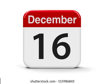 Calendar web button - The Sixteenth of December - Independence Day in Kazakhstan, three-dimensional rendering, 3D illustration