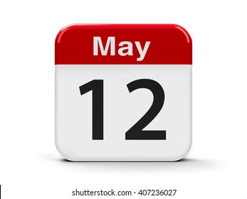 Calendar web button - The Twelfth of May - International Nurses Day, three-dimensional rendering, 3D illustration