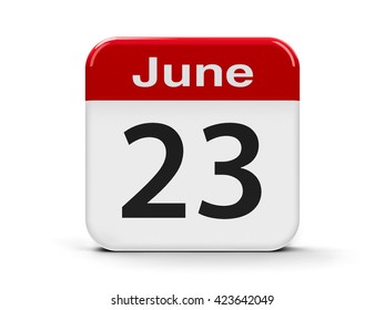 Calendar web button - The Twenty Third of June - International Olympic Day and United Nations Public Service Day, three-dimensional rendering, 3D illustration