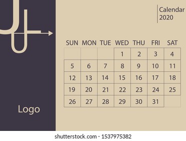 Calendar Year 2020, July Month.