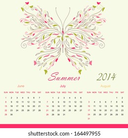 Calender of 2014 year raster version