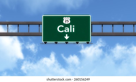 Cali Colombia Highway Road Sign