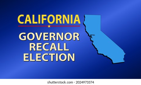 California Governor Recall Election With Shape Of The State - Illustration