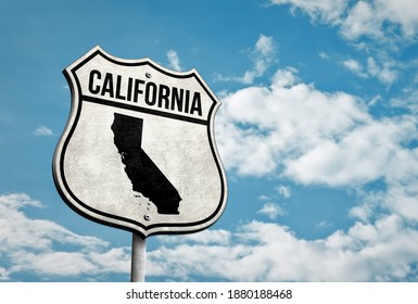 California State - 3D Road Sign Illustration 