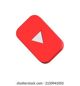 CALIFORNIA, UNITED STATES - Apr 09, 2022: A 3d Render Of YouTube Logo Isolated On White Background