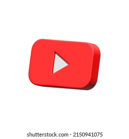 CALIFORNIA, UNITED STATES - Apr 09, 2022: A 3d Render Of YouTube Logo Isolated On White Background