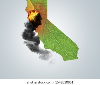 California wildfire- Pray for california a massive wildfire on california burn a lot of land house and forest. S. California Burn Area. a map of green leaf and wildfire with smoke concept of wildfire
