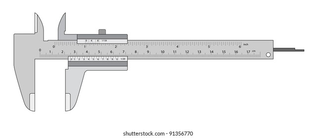 Caliper Outline Drawing Vector Illustration Isolated: เวกเตอร์สต็อก ...