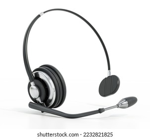 Call center headset isolated on white background. 3D illustration. - Powered by Shutterstock