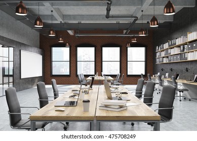 Call Center Interior Tables Laptops Rows Stock Illustration 475708249 ...