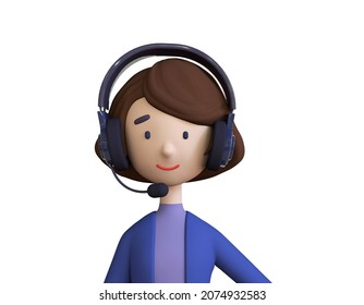 Call center staff talking and provide services to customers via headphones and microphone cable. Call center, customer support, telemarketing agents. Trendy 3d illustration. - Powered by Shutterstock