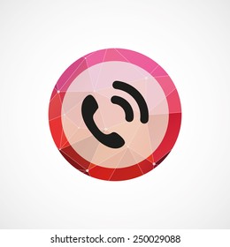 Call Circle Pink Triangle Background Icon Stock Illustration 250029088 ...