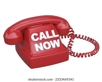 call now icon 3d rendering