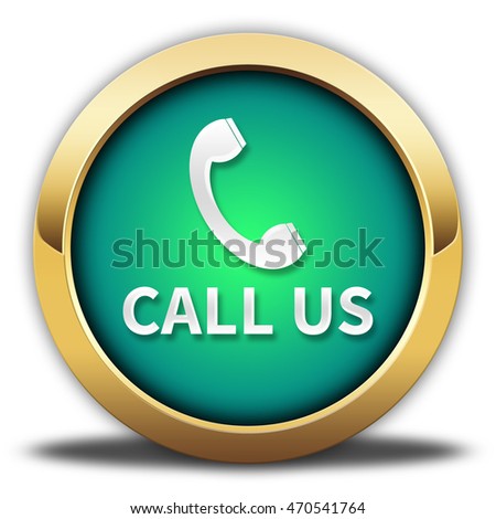 call us button isolated. 3D illustration
