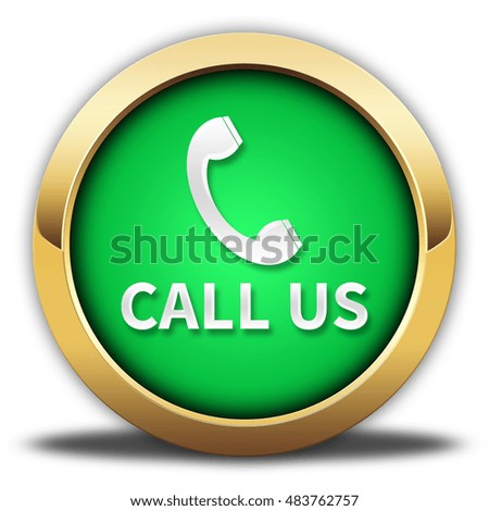 call us button isolated. 3D illustration
