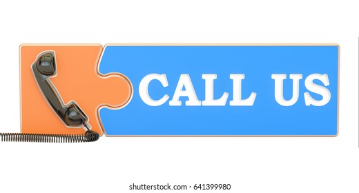call us concept, 3D rendering isolated on white background