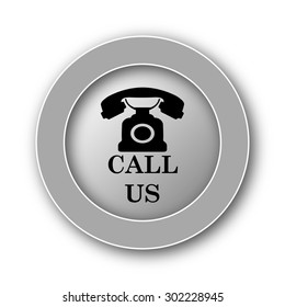 Call us icon. Internet button on white background. 