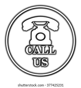 Call us icon. Internet button on white background. 