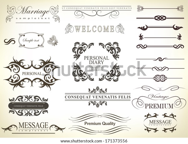 calligraphic design elements and\
page decoration - lots of useful elements to embellish your\
layout