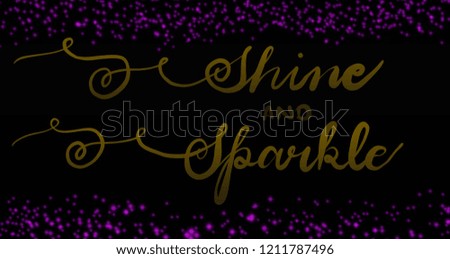 Calligraphy Design elements with glitter & sparkles