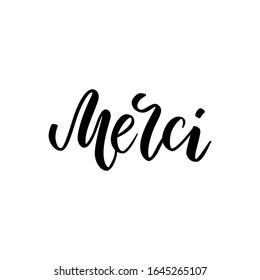 Calligraphy Merci Poster Card Black Letters Stock Illustration ...