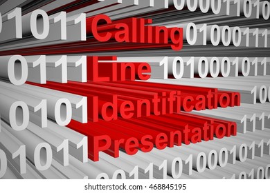 calling line identification presentation in the form of binary code, 3D illustration