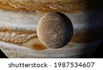 Callisto moon of Jupiter, high quality 3d rendering astronomy illustration