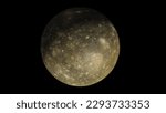 Callisto moon of Jupiter, high quality 3d rendering astronomy illustration