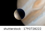 Callisto satellite of Jupiter. 3d illustration