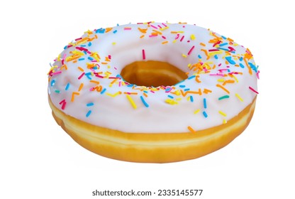 calories, treat, icing, colorful, sweet, donut, dessert, food, snack, baked, glazed, unhealthy, cake, sugar, white, pastry, isolated, bakery, fresh, round, diet, doughnut, tasty, delicious, breakfast, - Powered by Shutterstock