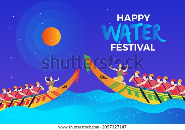 Cambodia water festival banner with the colorful\
Design isolation background, Khmer water festival template design\
with colorful, Poster card, social media post template, invitation\
card design.