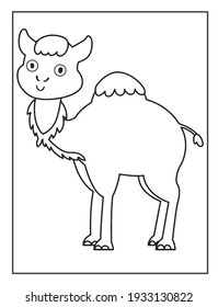 Camel Coloring Page For Kids All Ages