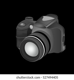 camera in black background