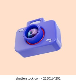 Camera Icon 3d Render Concept For Web Content Snapshot Photo Symbol Photographer Equipment Media