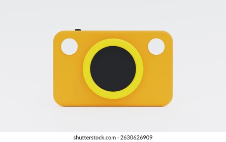 Camera icon symbolizing the evolution of photography to capture memories. 3D illustration.