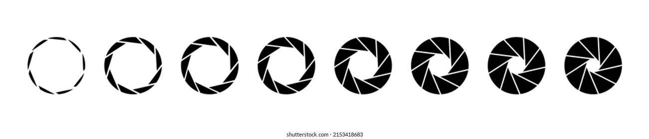 Camera Lens Aperture With Various Iris Position.