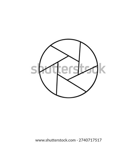 Camera Lens Aperture Vector Icon - Minimalist Photography Shutter Line Art for Gallery App and Multimedia Symbol