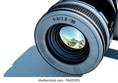 Camera on a white background