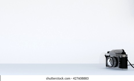 Camera on white background - 3d rendering